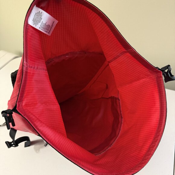 The North Face Waterproof Roll Top Packable Backpack Red Lightweight Daypack - Picture 3 of 5